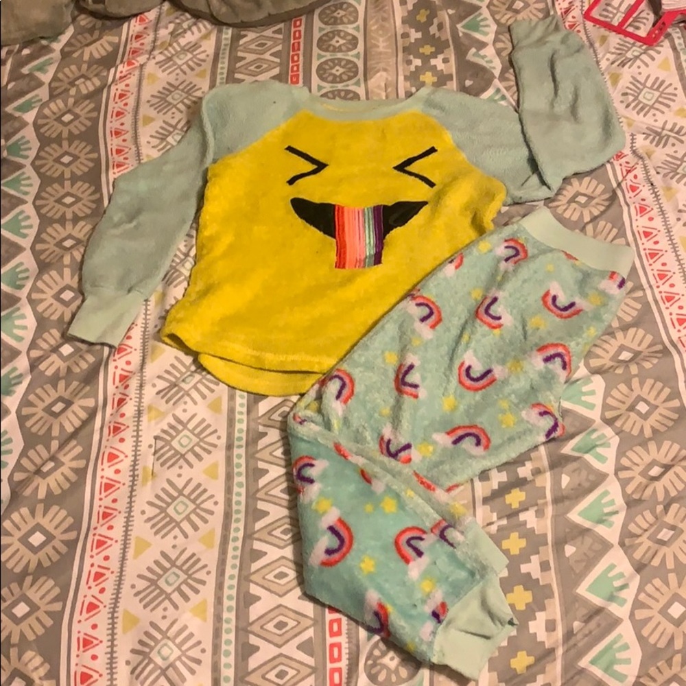 Total Girl fuzzy pajama set size 10-12